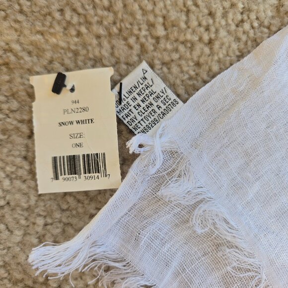 NWT Portolano White Linen Scarf - Picture 4 of 7